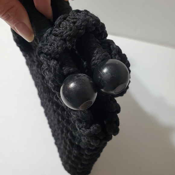 Vintage Macrame Black Shoulder Bag - Picture 8 of 16